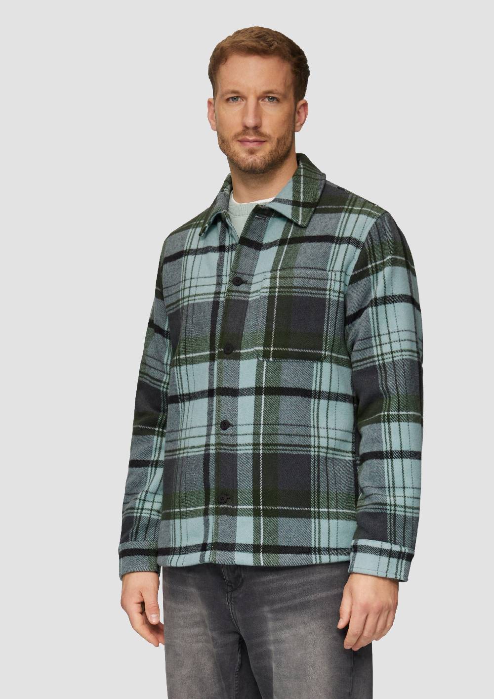 s.Oliver Kariertes Overshirt mit Brusttasche und Innenfutter Riesige Rabatte