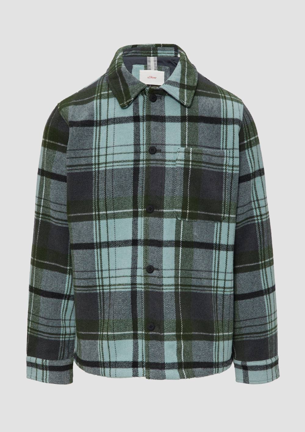 s.Oliver Kariertes Overshirt mit Brusttasche und Innenfutter Riesige Rabatte