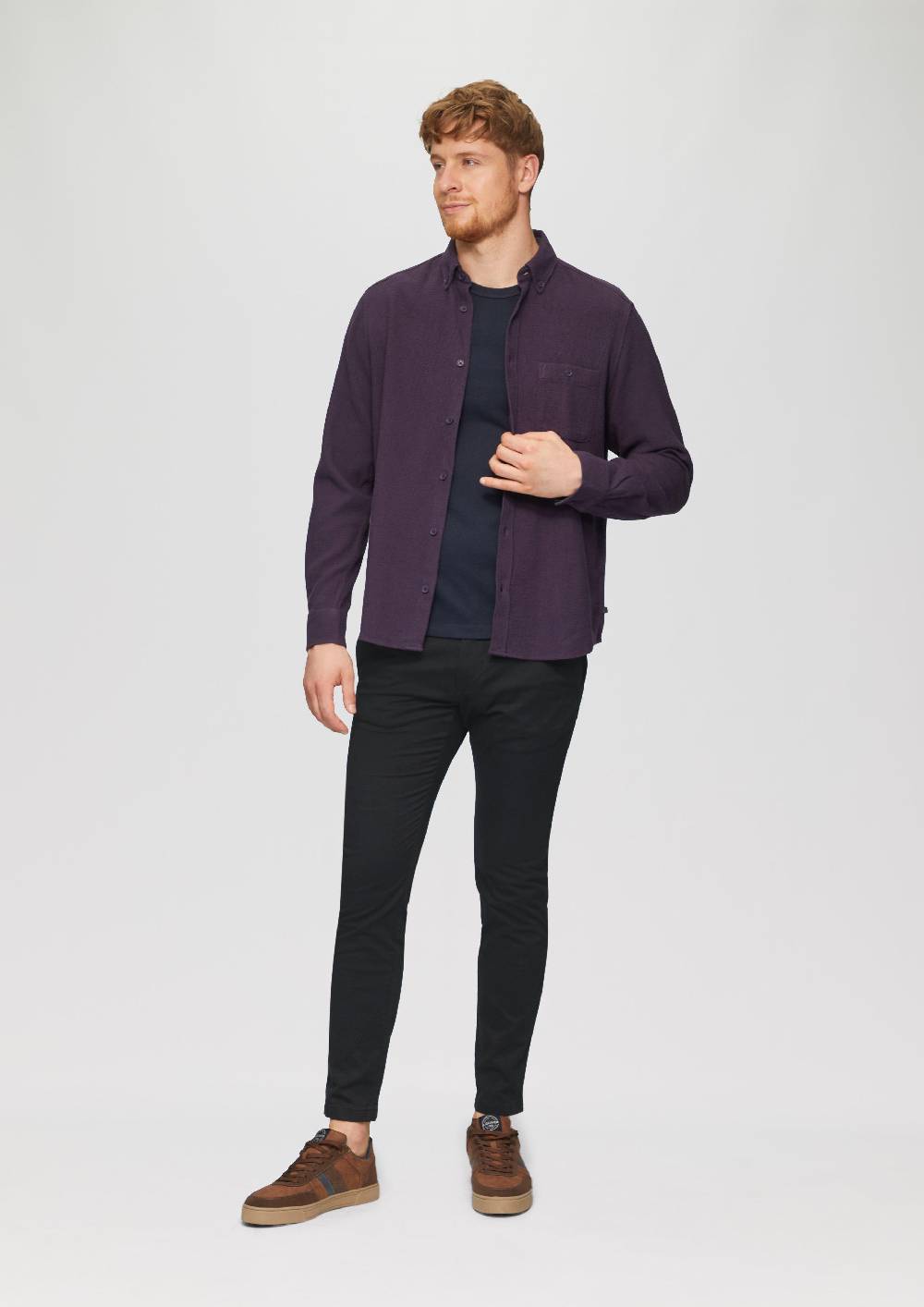 s.Oliver Regular Fit: Button-down-Hemd aus Strukturware Kostenloser Versand international