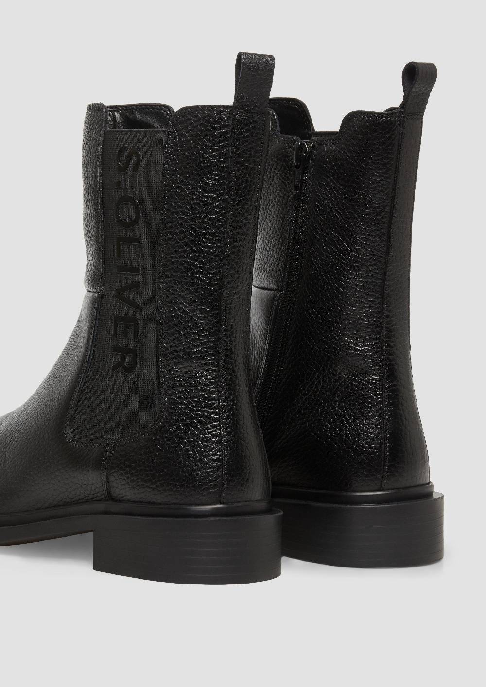 s.Oliver Stiefel aus Rindsleder mit Logo-Detail Exklusive Angebote
