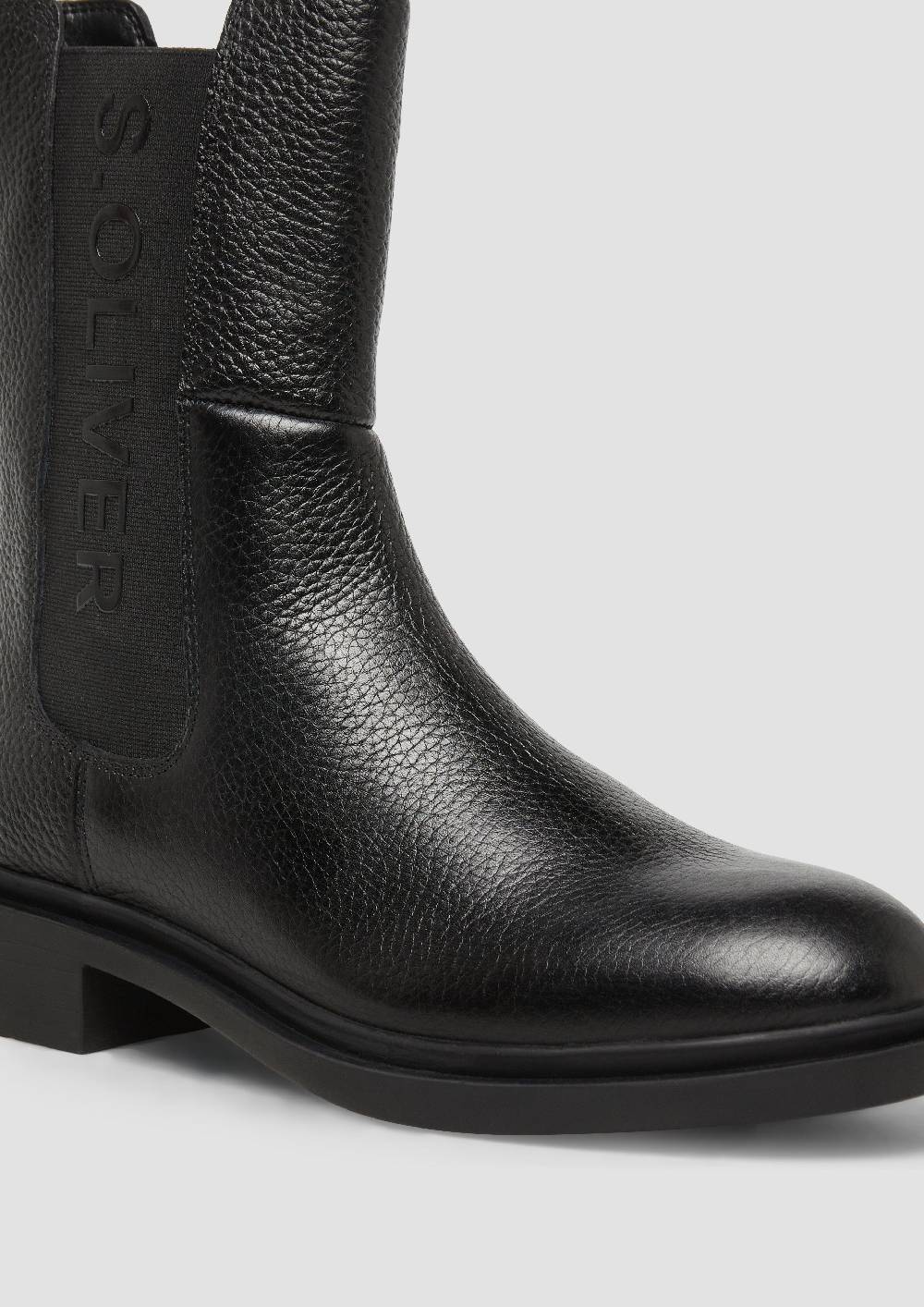 s.Oliver Stiefel aus Rindsleder mit Logo-Detail Exklusive Angebote