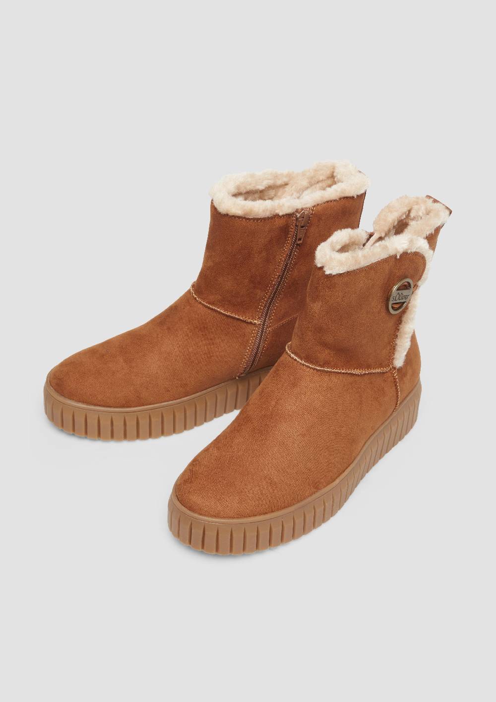 s.Oliver Gefütterte Boots mit Plateausohle Kostenlose Rückgabe