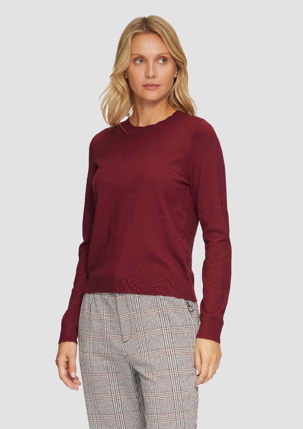 s.Oliver Weicher Pullover mit Rundhalsausschnitt aus Viskosemix im Angebot