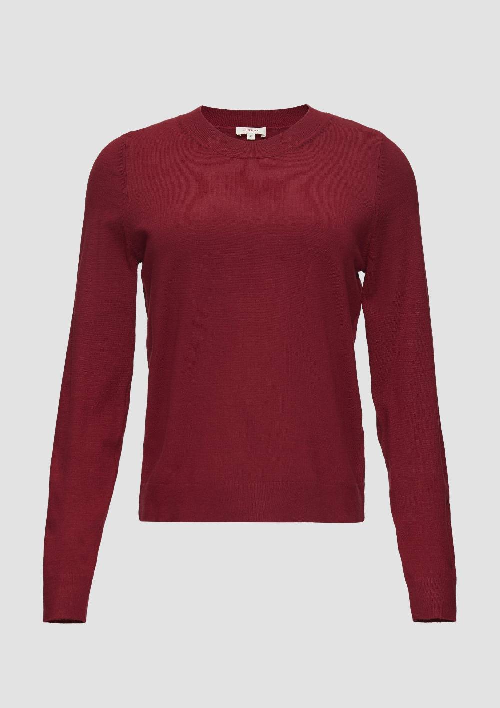 s.Oliver Weicher Pullover mit Rundhalsausschnitt aus Viskosemix im Angebot