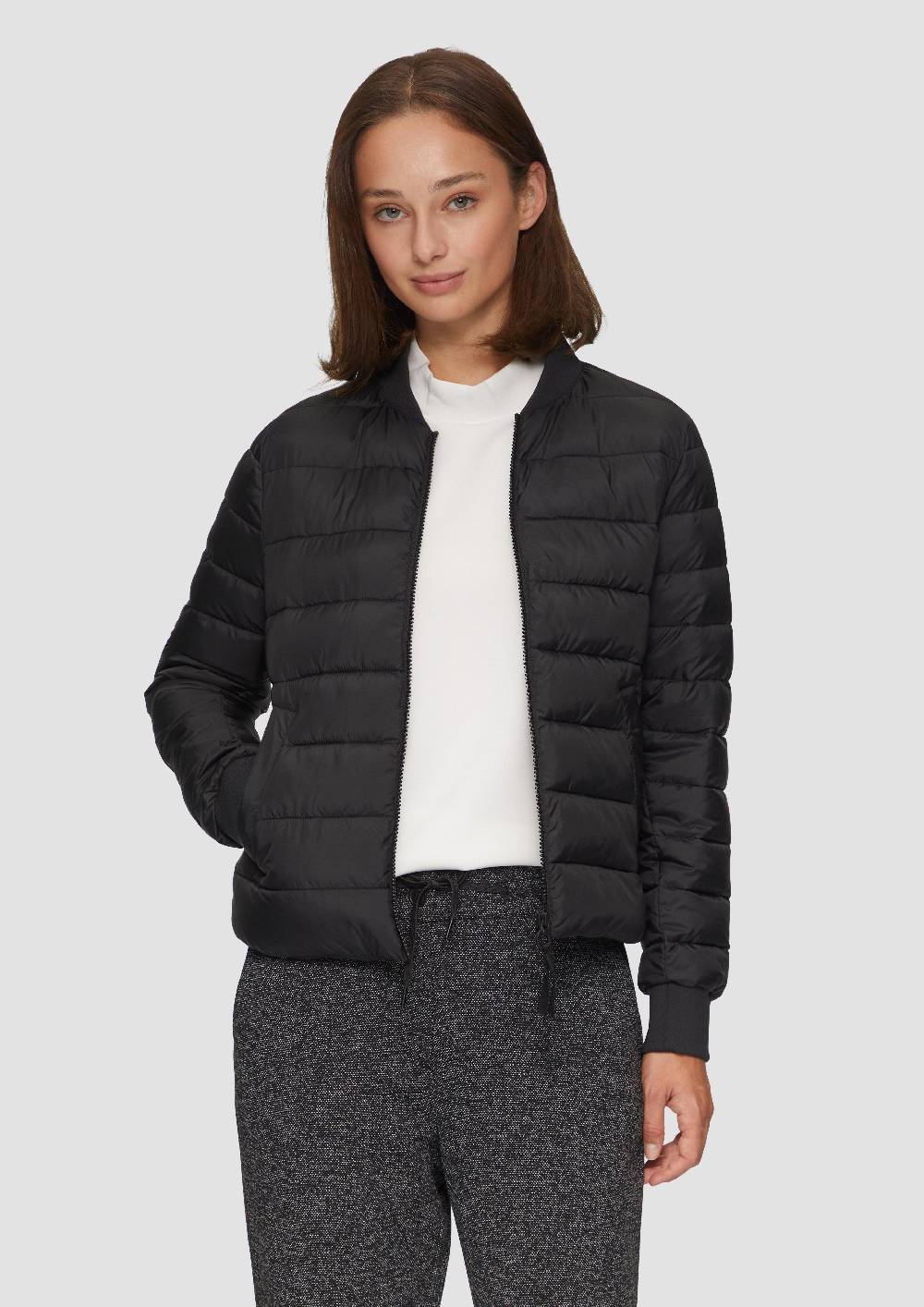 s.Oliver Kurze Steppjacke mit Rippbündchen Günstiger Verkauf