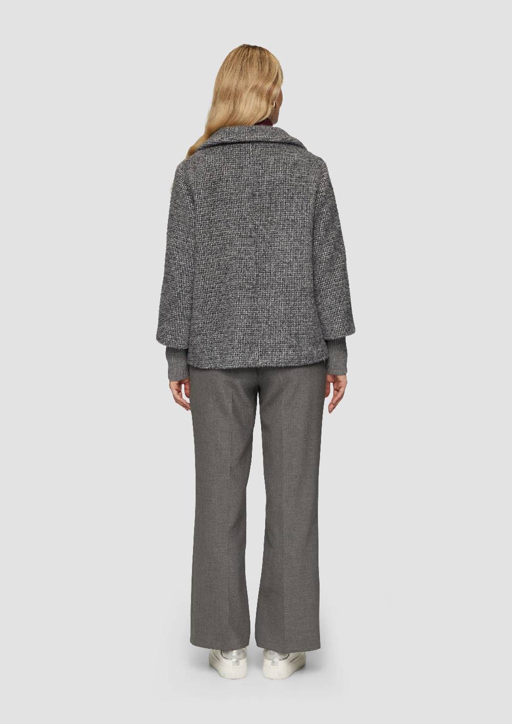 s.Oliver Flauschige Jacke mit Strickbündchen am Ärmel Fabrikverkauf