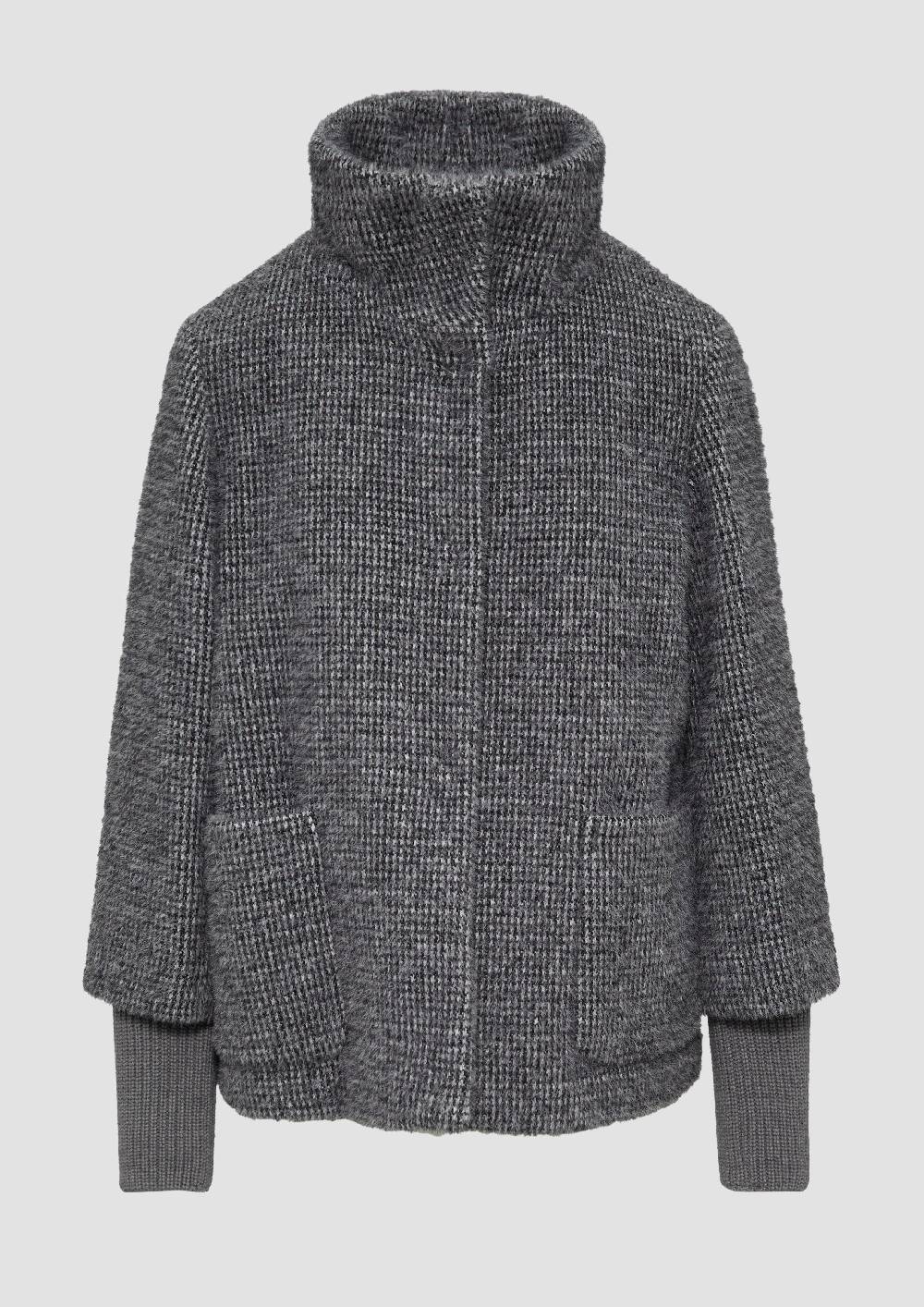 s.Oliver Flauschige Jacke mit Strickbündchen am Ärmel Fabrikverkauf