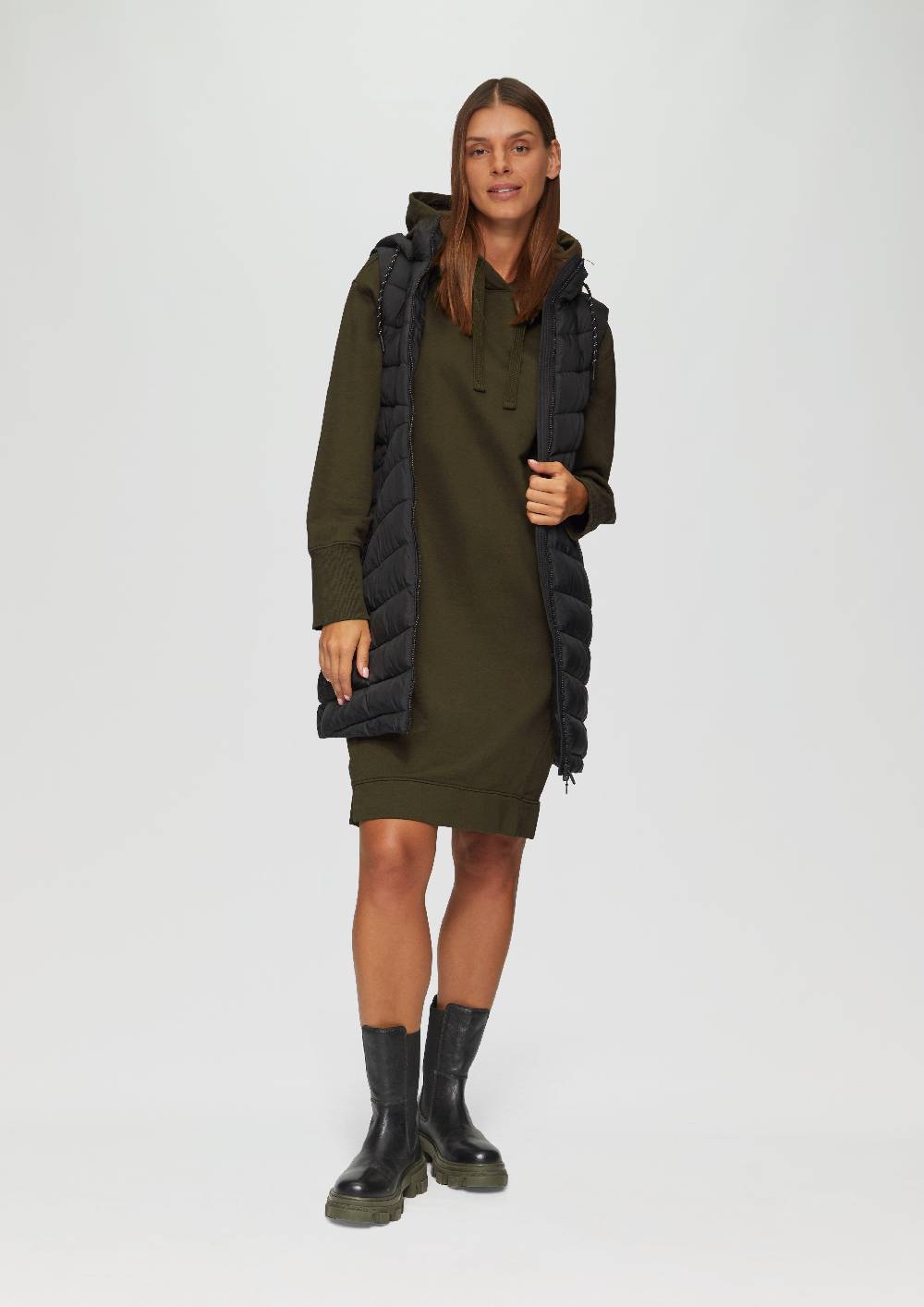 s.Oliver Sweatkleid mit Eingrifftaschen und vorgesetzter Seitennaht Blitzverkäufe