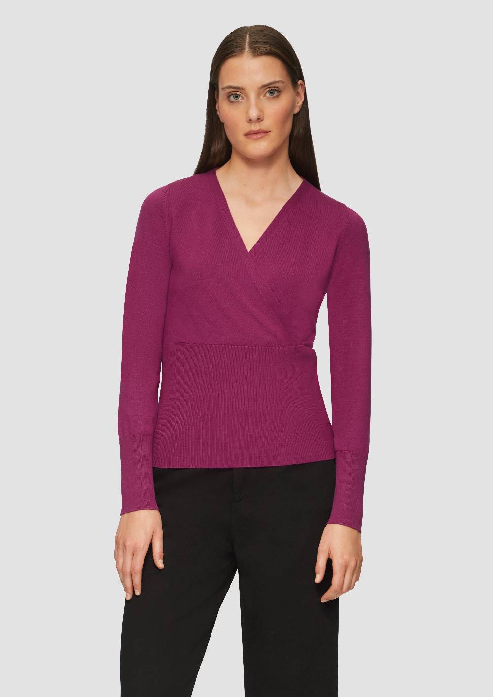 s.Oliver Feinstrickpullover in Wickel-Optik Sonderangebot