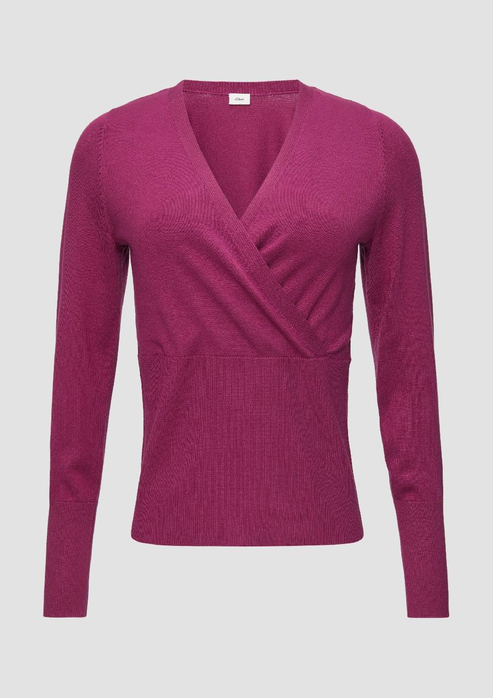 s.Oliver Feinstrickpullover in Wickel-Optik Sonderangebot