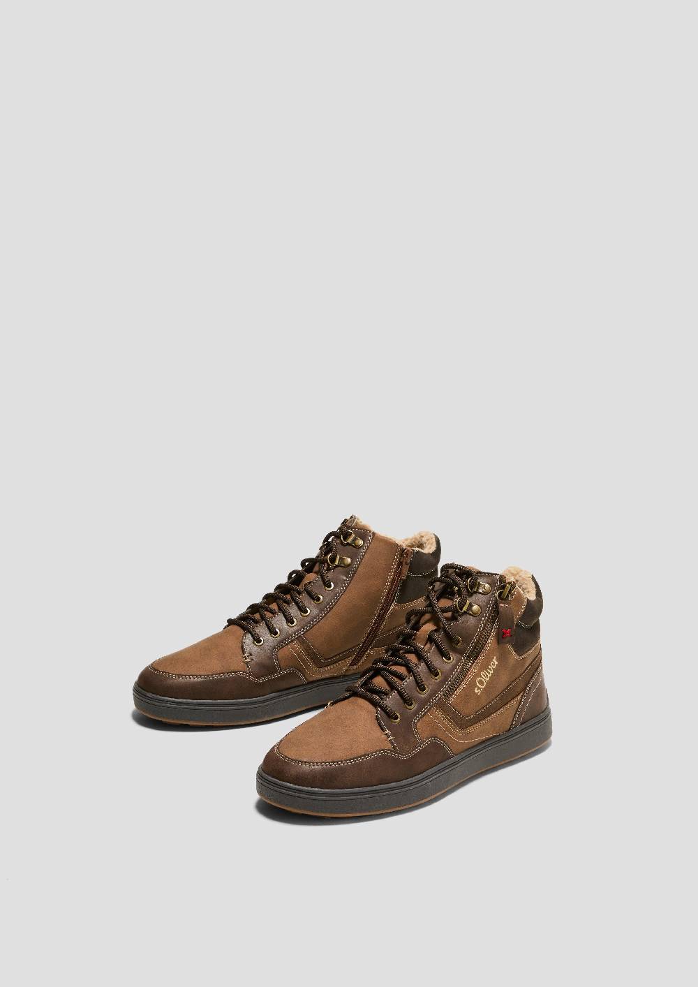 s.Oliver Gefütterte Boots mit Kontrastnähten Begrenztes Angebot