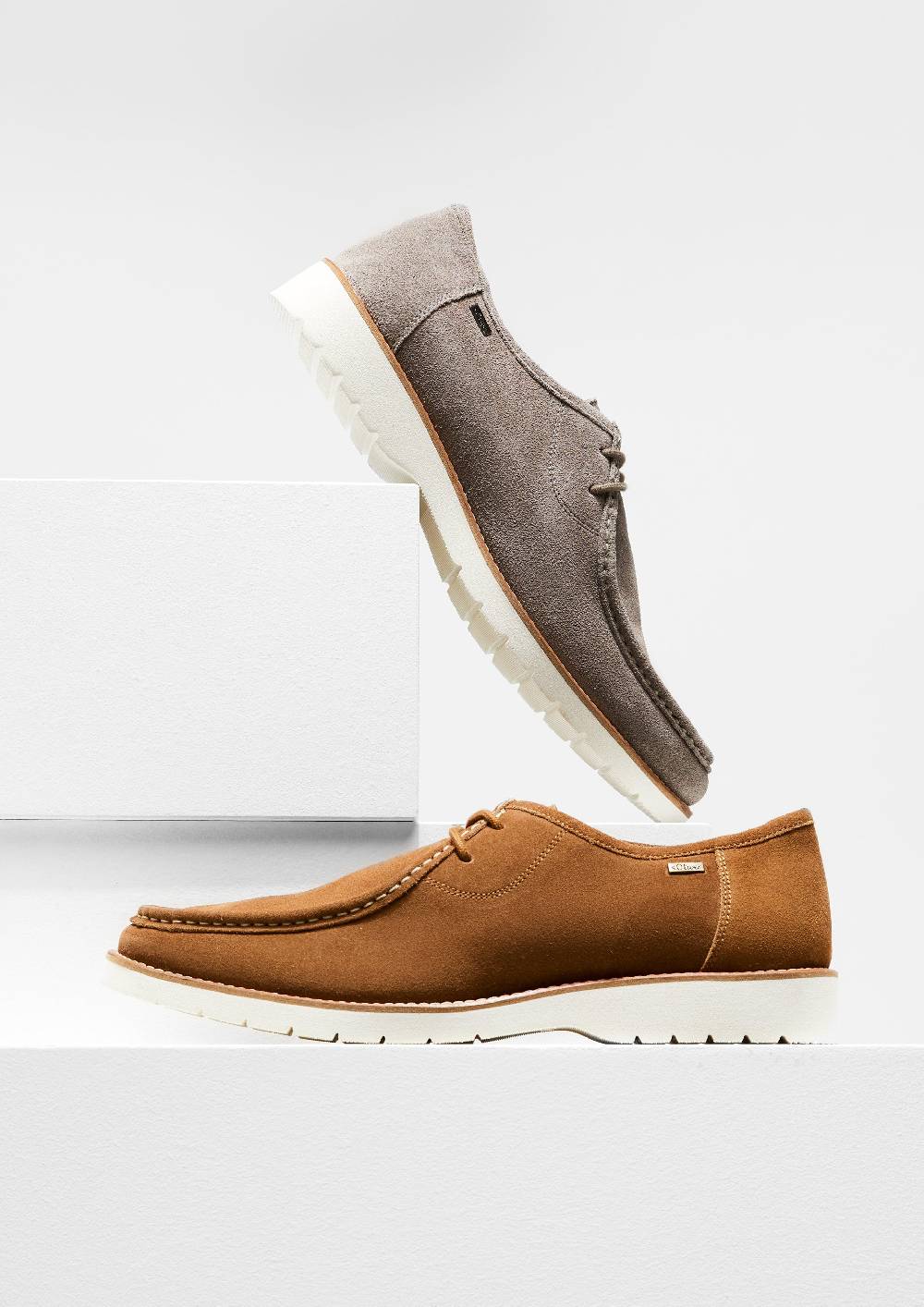 s.Oliver Slipper aus Leder mit Ziernähten Sonderangebot