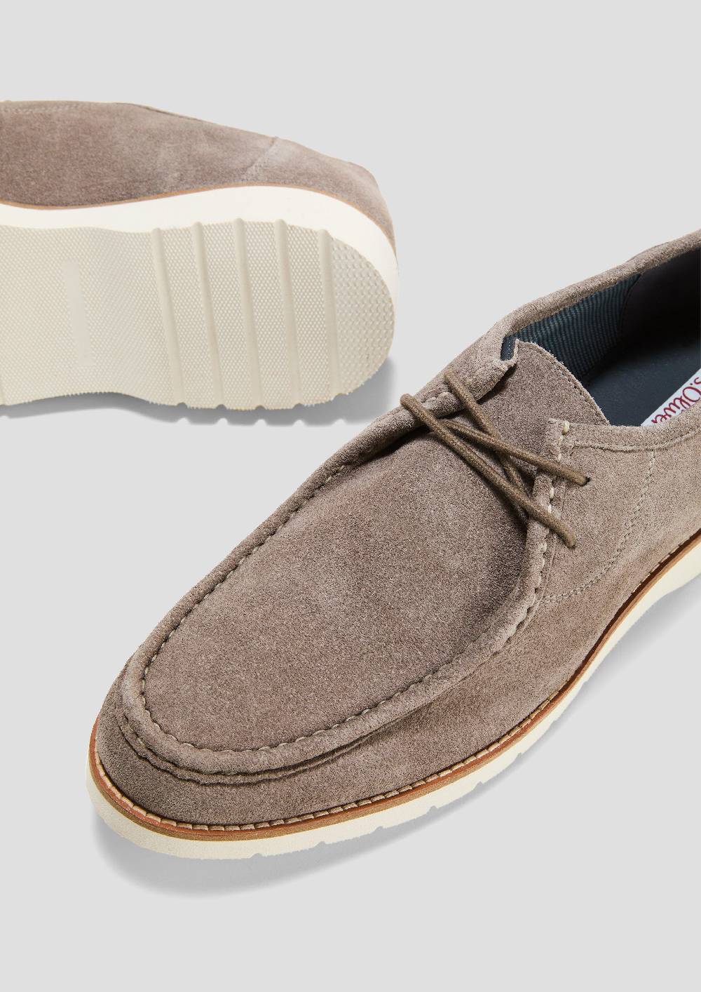 s.Oliver Slipper aus Leder mit Ziernähten Sonderangebot
