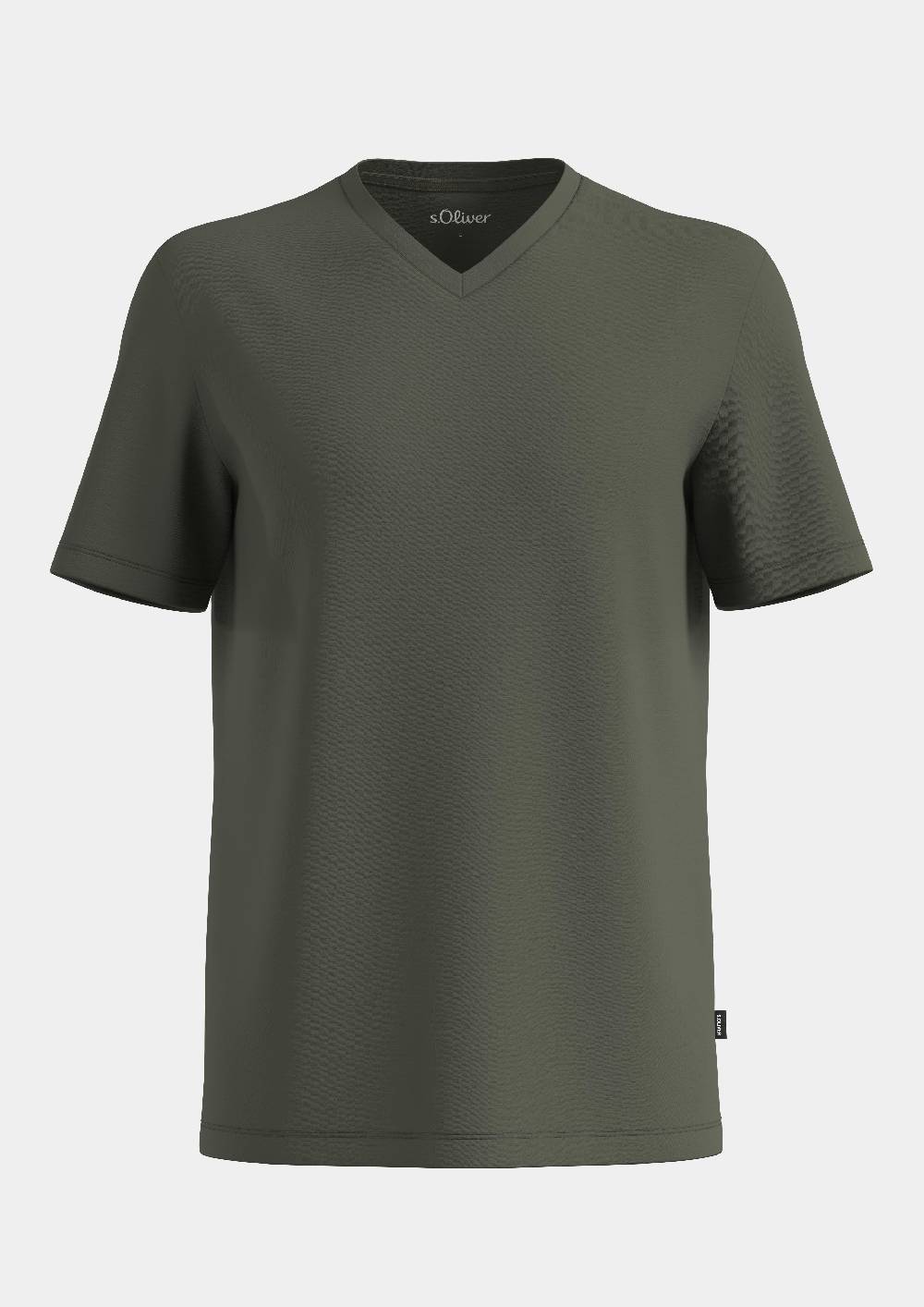 s.Oliver Baumwollshirt mit V-Ausschnitt und Flammgarnstruktur Black Friday