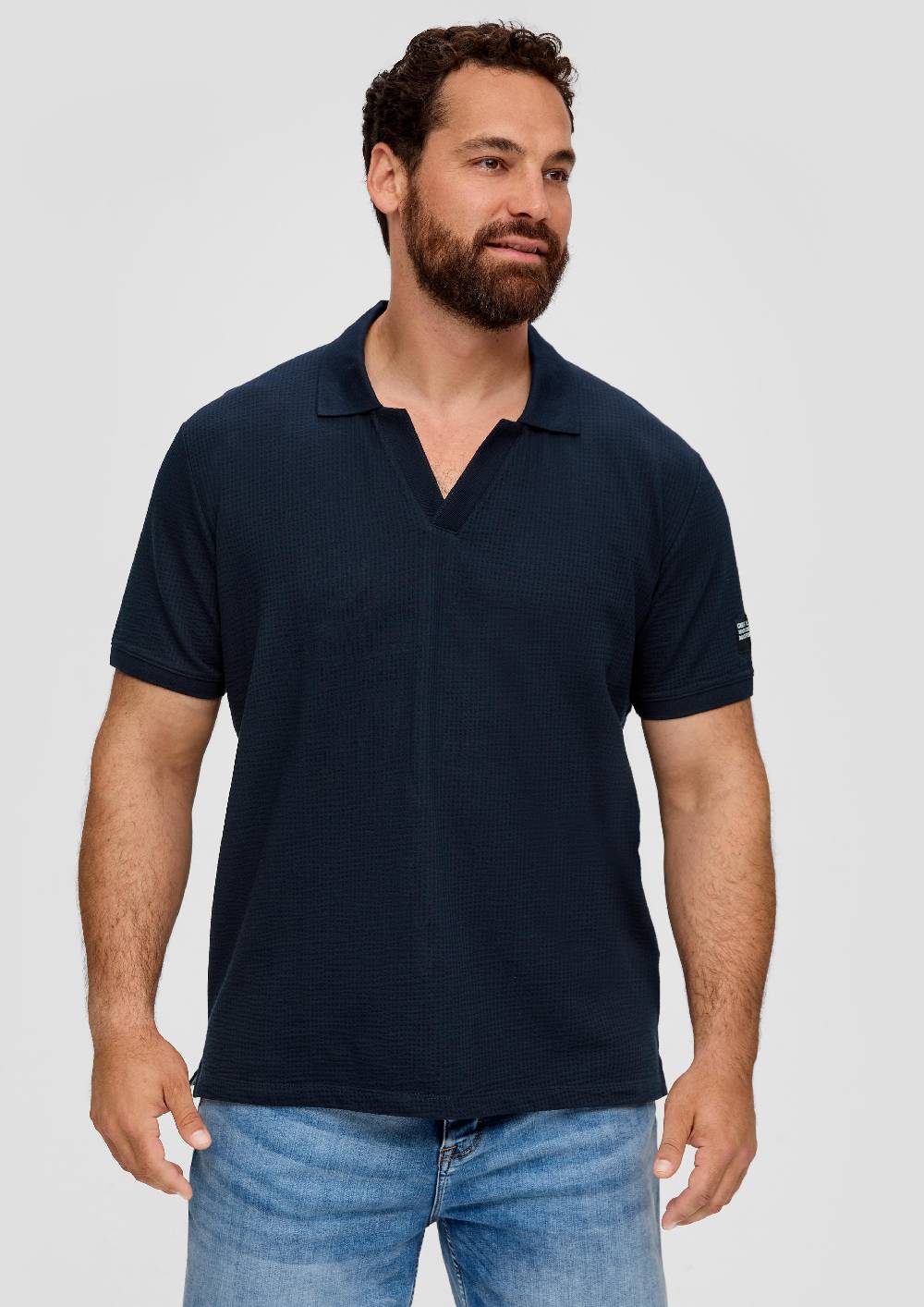 s.Oliver Poloshirt aus Baumwollstretch mit Applikation Neueste Mode