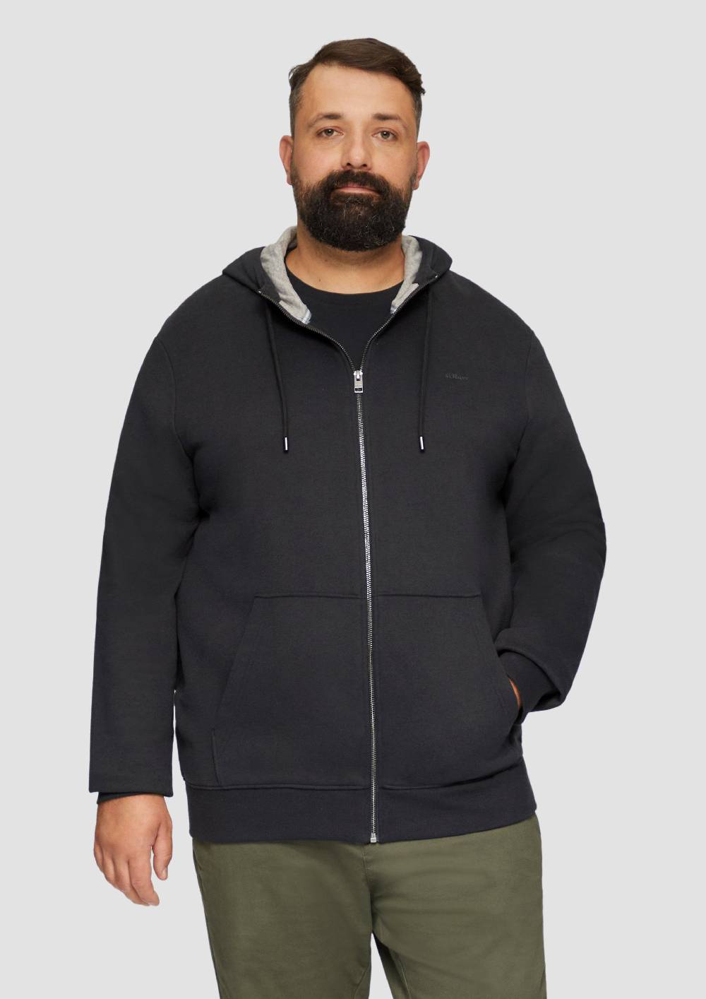 s.Oliver Sweatshirt-Jacke mit Kapuze und Logo Blitzangebot