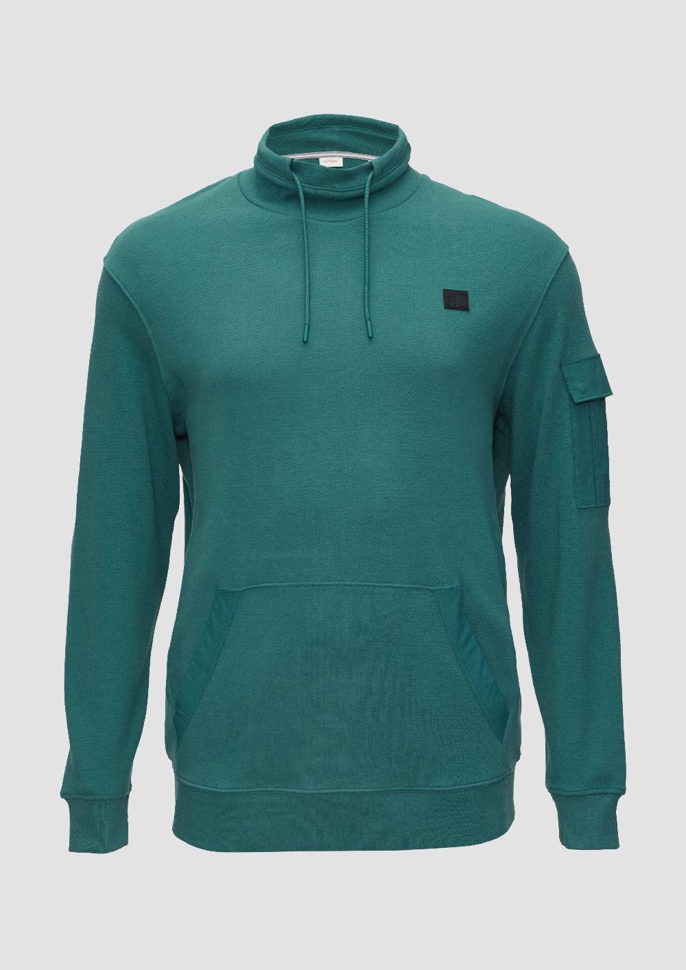 s.Oliver Sweatshirt mit Kängurutasche und Stehkragen Tägliche Deals