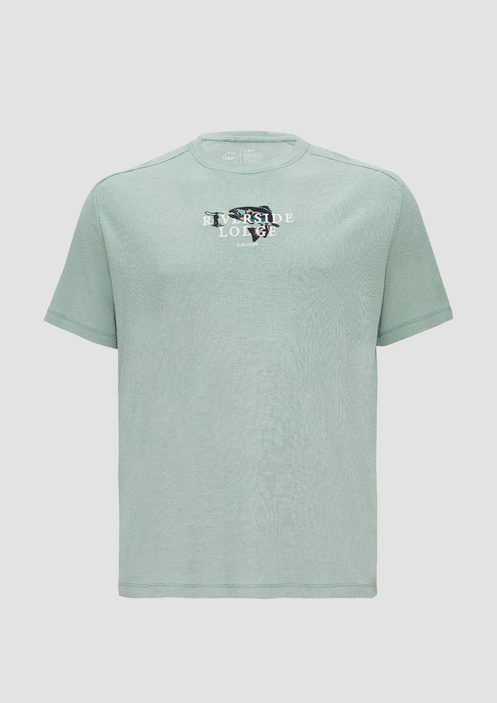 s.Oliver T-Shirt mit Stickerei aus Waffeljersey Im Verkauf