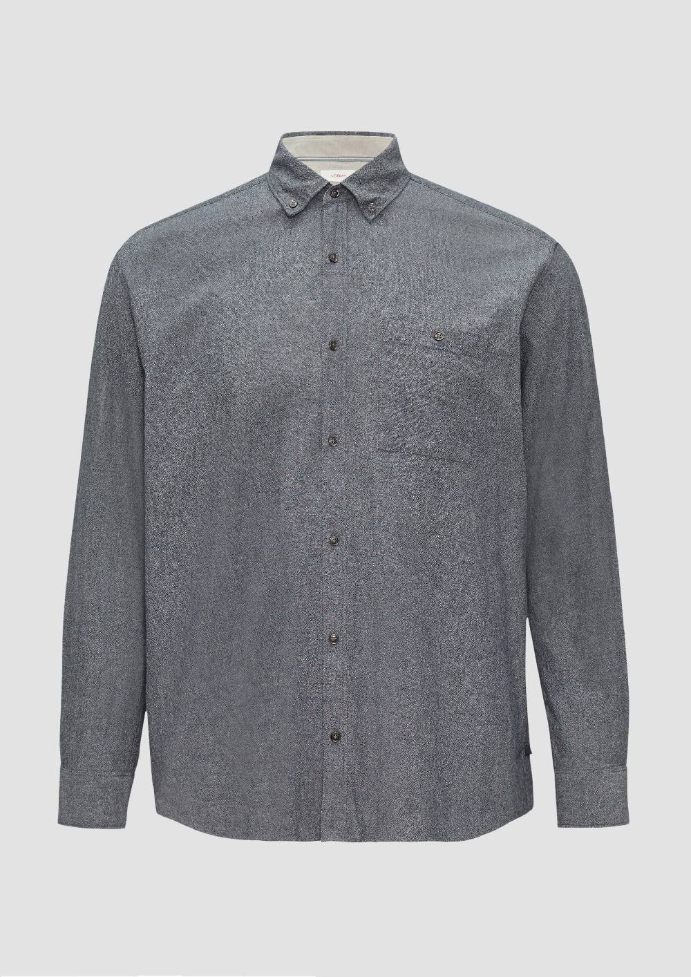 s.Oliver Regular Fit: Strukturiertes Hemd mit Button-Down-Kragen im Angebot