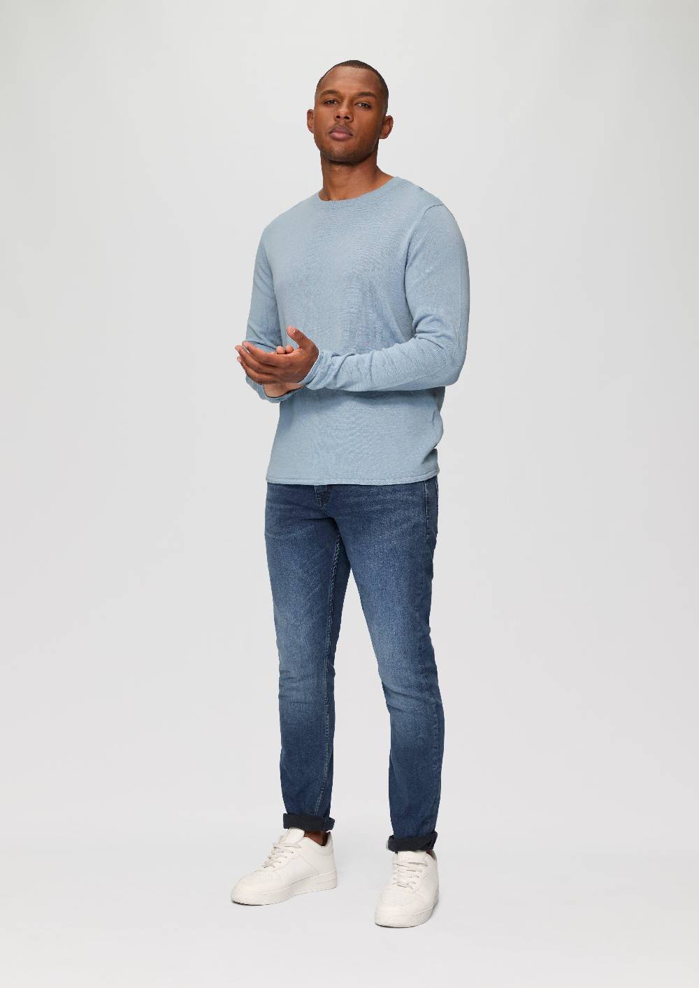 s.Oliver Strickpullover mit Rollsaum und Wascheffekt Heißer Verkauf