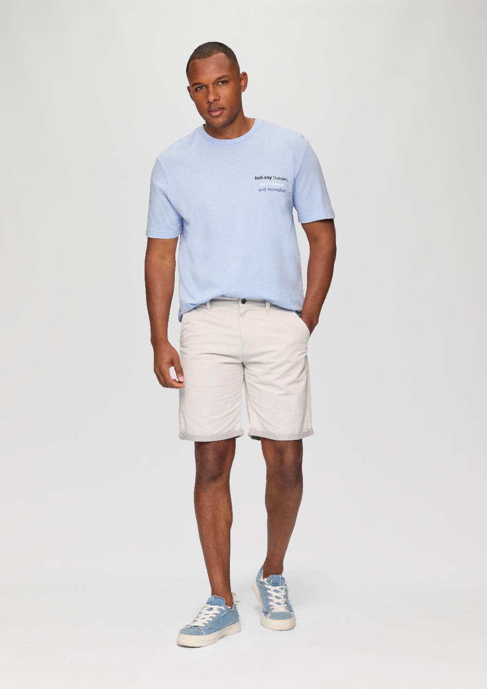 s.Oliver Gewaschenes T-Shirt mit Frontprint Top Angebot