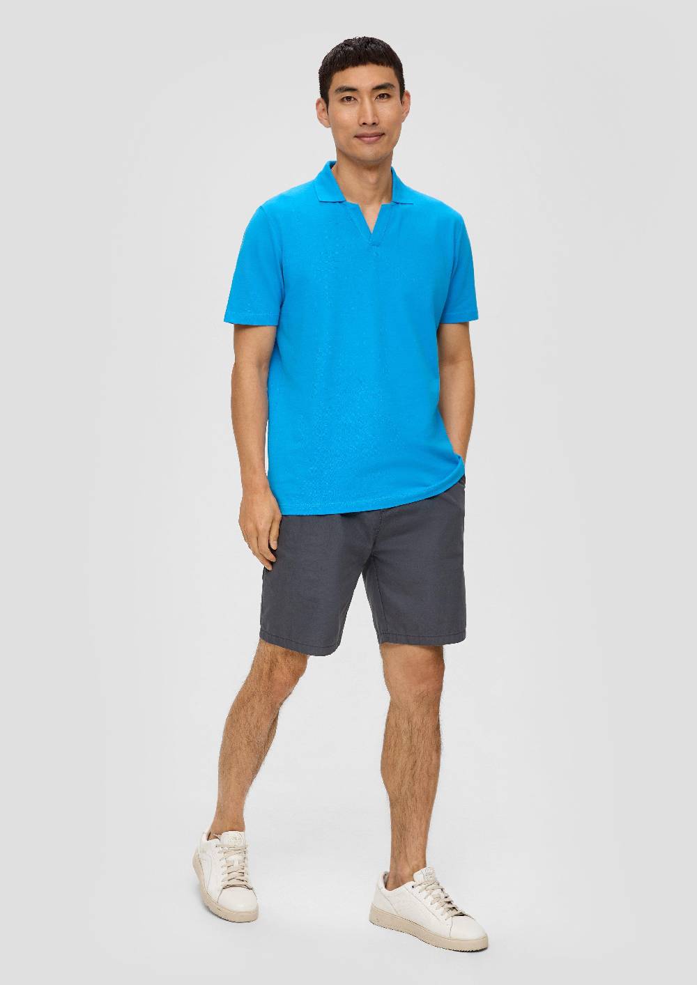 s.Oliver Poloshirt aus Baumwolle mit offenem Kragen Saisonale Angebote
