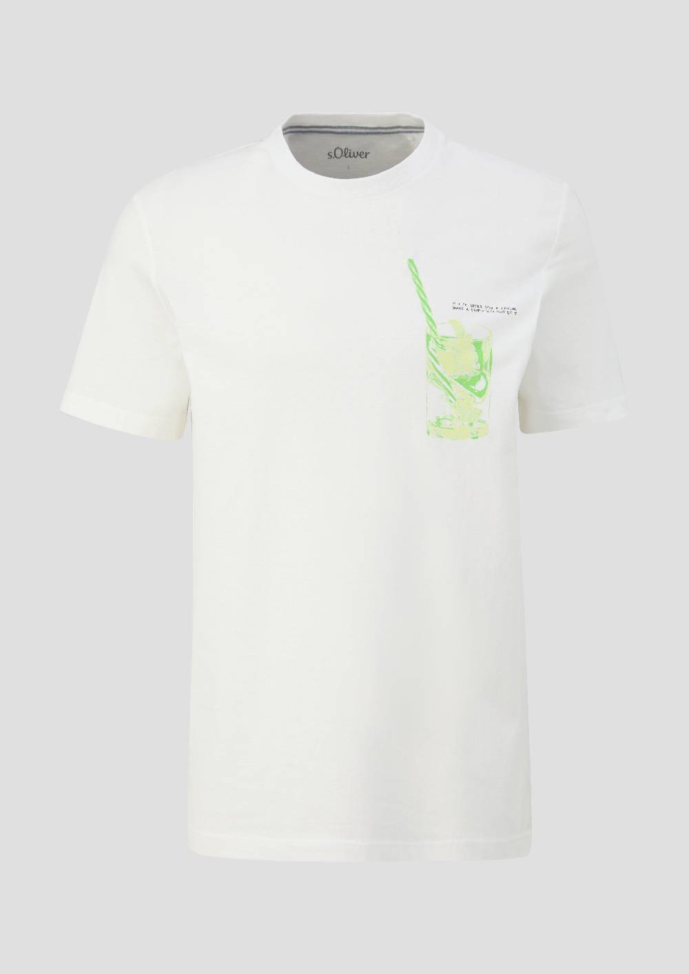 s.Oliver Baumwoll-T-Shirt mit Frontprint Tiefpreis