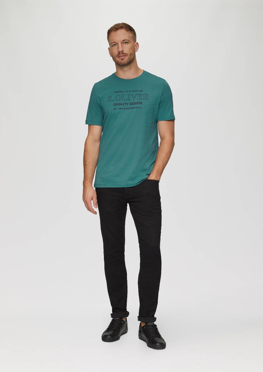 s.Oliver T-Shirt mit Logo-Motiven aus reiner Baumwolle Begrenzte Freigabe