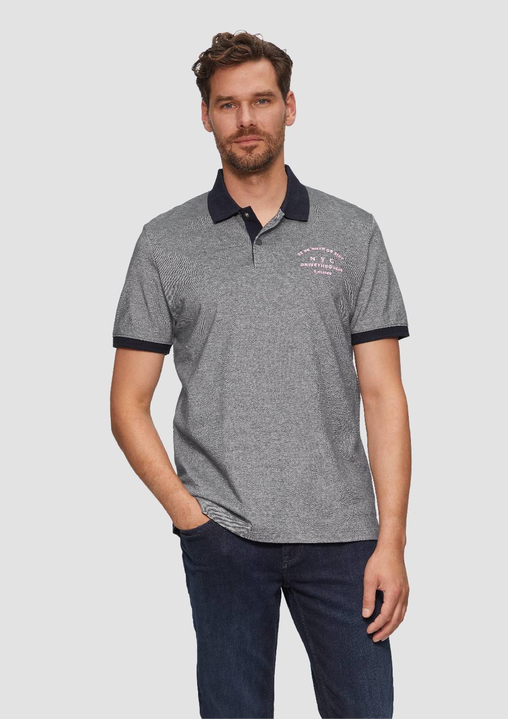 s.Oliver Poloshirt aus Baumwollpiqué mit Kontrast-Details Letzte 3 Tage