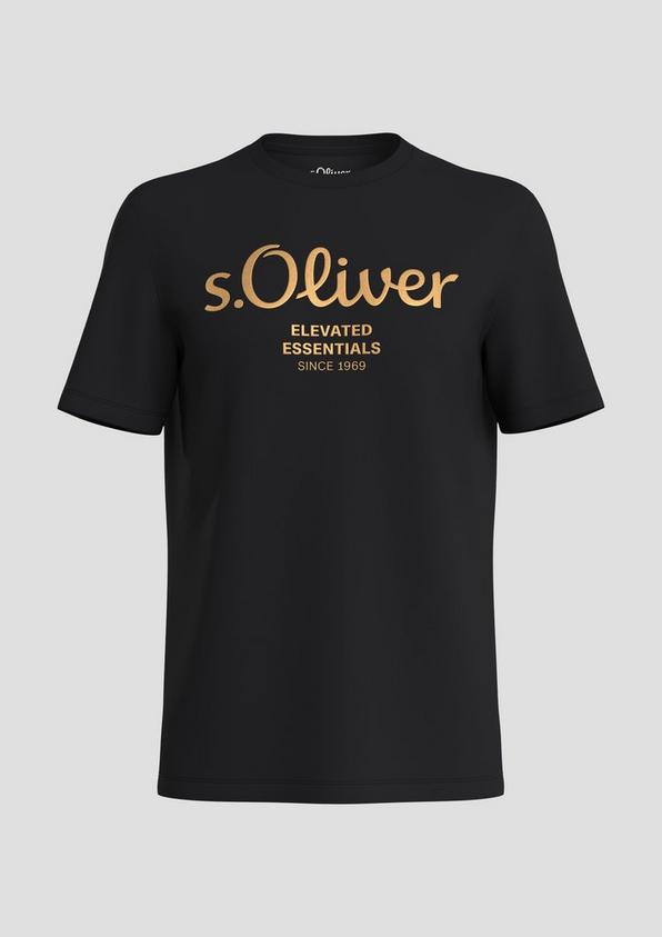 s.Oliver T-Shirt aus Baumwolle mit Label-Print Sonderangebot der Fabrik