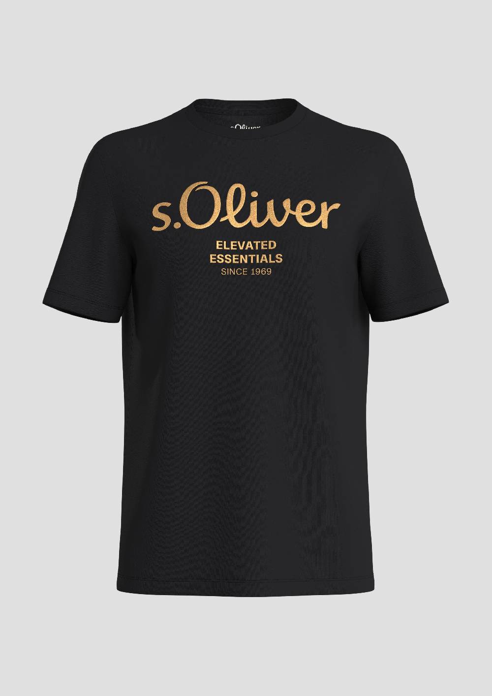 s.Oliver T-Shirt aus Baumwolle mit Label-Print Sonderangebot der Fabrik
