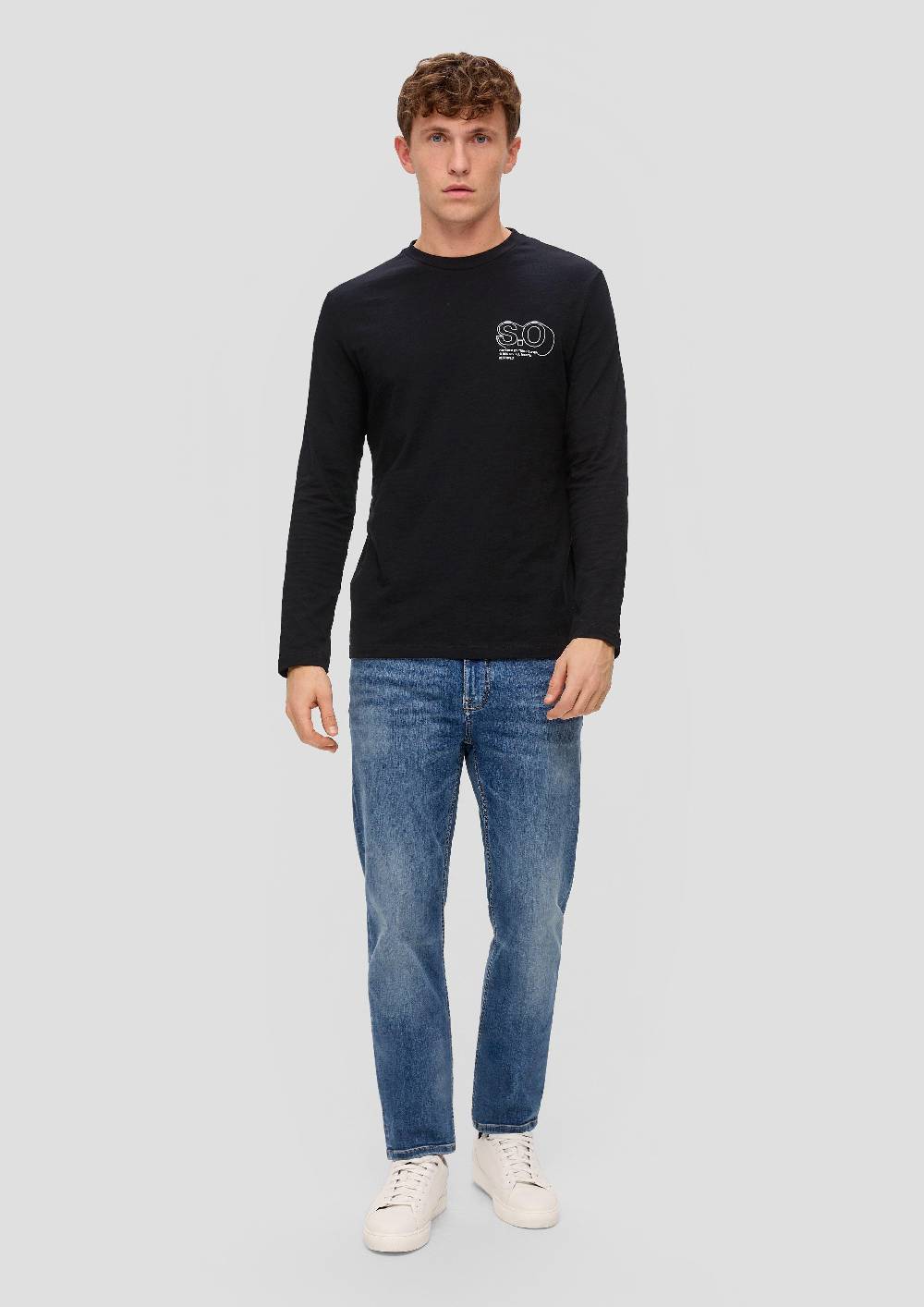 s.Oliver Langarmshirt mit Logo-Print 50% Rabatt mit kostenlosem Versand