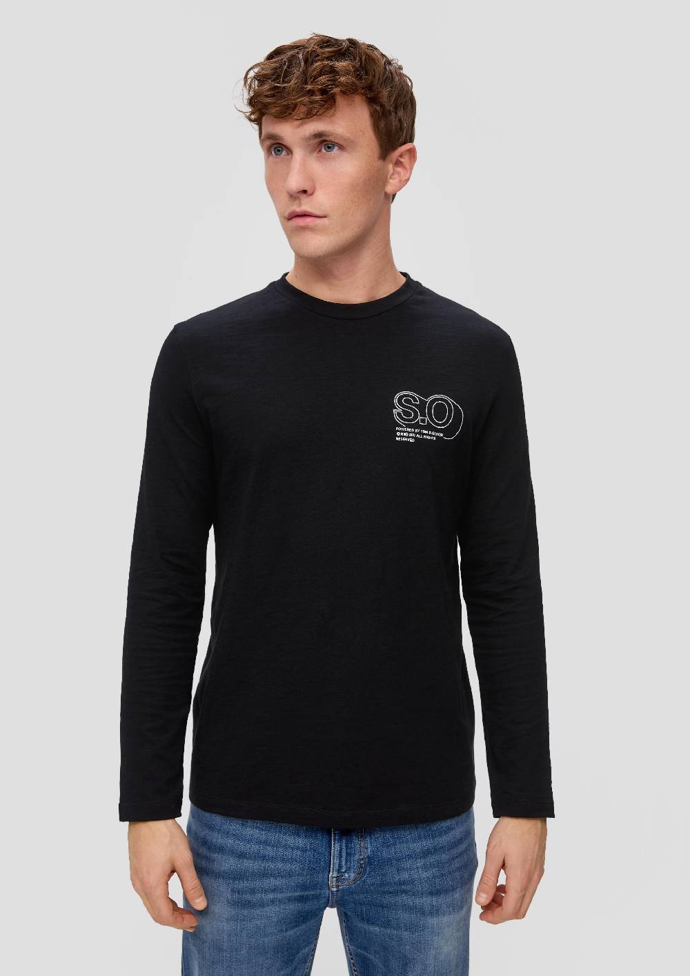 s.Oliver Langarmshirt mit Logo-Print 50% Rabatt mit kostenlosem Versand