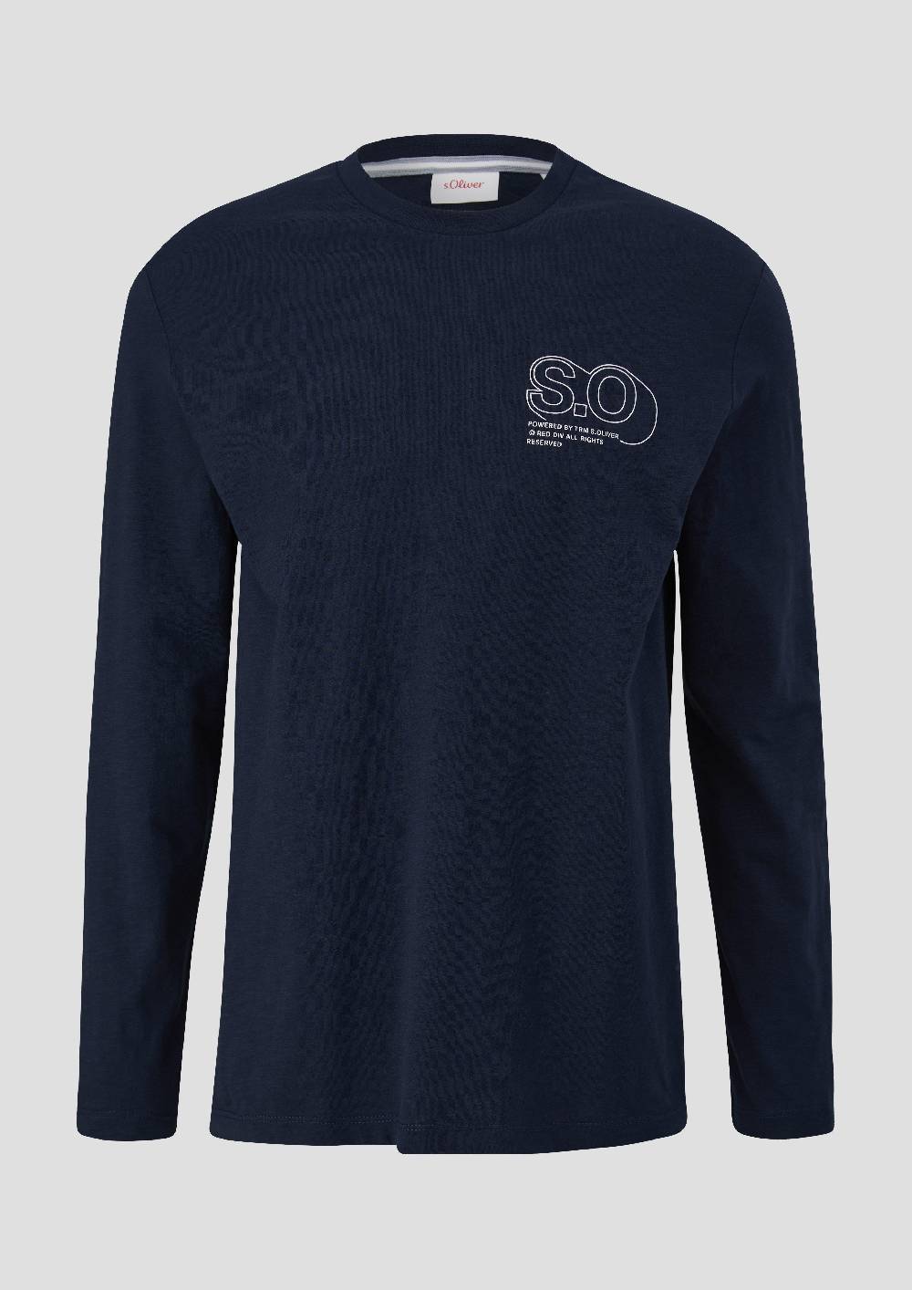 s.Oliver Langarmshirt mit Logo-Print Clearance-Verkauf