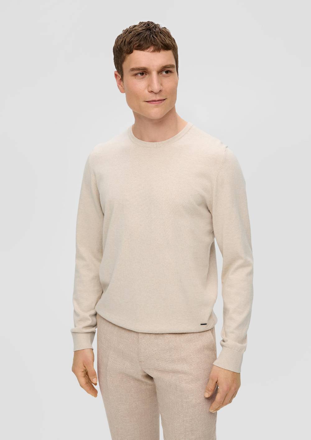 s.Oliver Strickpullover aus Seide mit Crew Neck Outlet