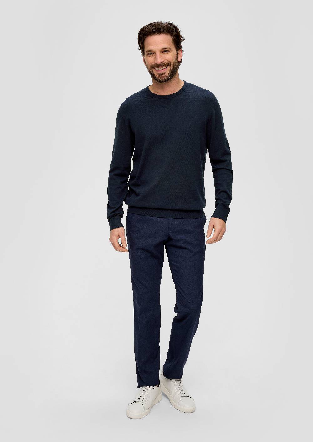 s.Oliver Strickpullover aus Seide mit Crew Neck Auslauf