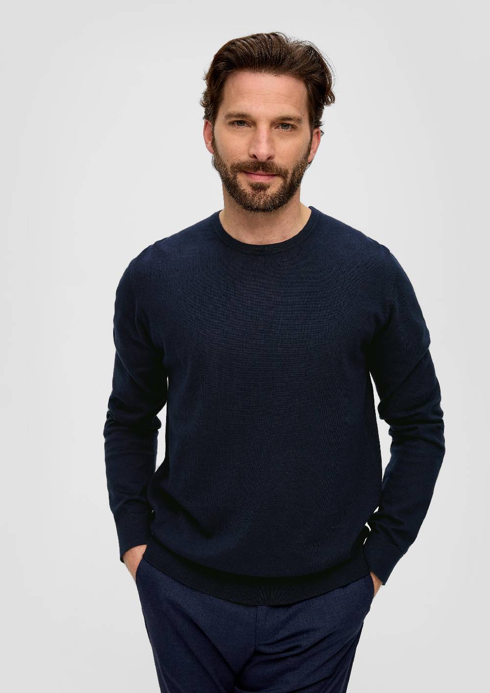 s.Oliver Strickpullover aus Seide mit Crew Neck Auslauf