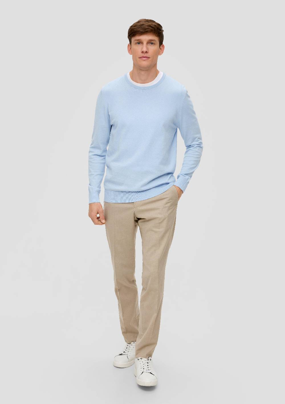 s.Oliver Strickpullover aus Seide mit Crew Neck Verkauf