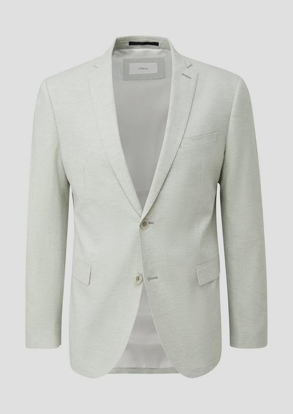 s.Oliver s.O PURE: Anzugsakko aus Leinenmix mit Hahnentritt-Muster im Angebot