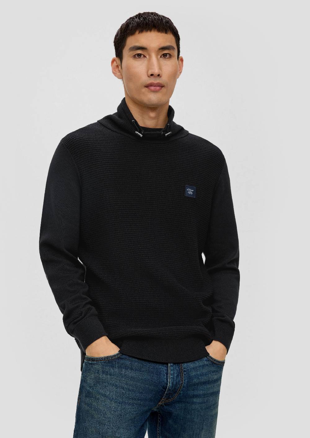 s.Oliver Strickpullover mit Jersey-Ärmeln Günstig kaufen