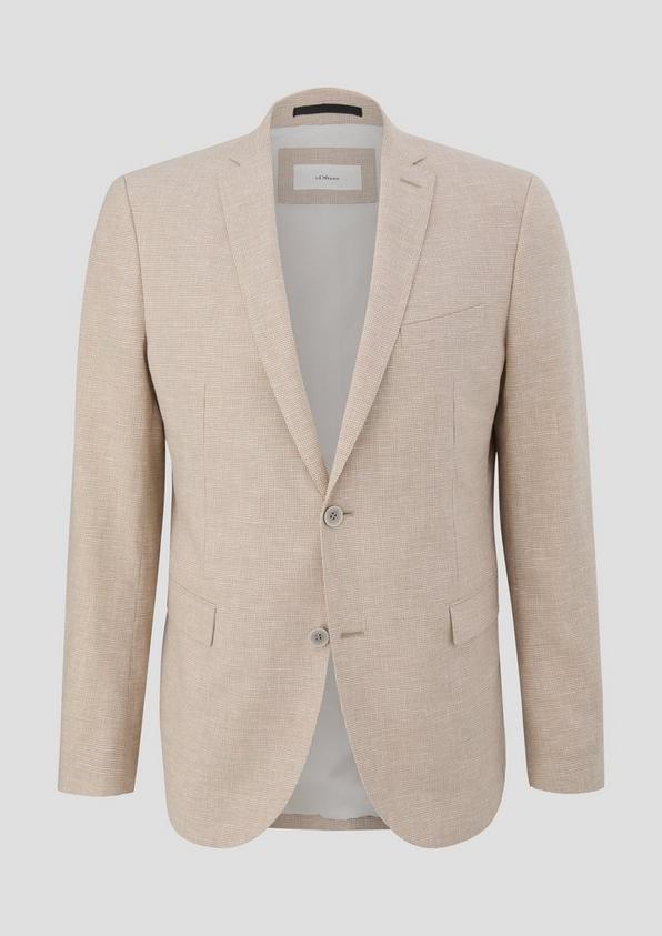 s.Oliver s.O PURE: Anzugsakko aus Leinenmix mit Hahnentritt-Muster Online Shopping
