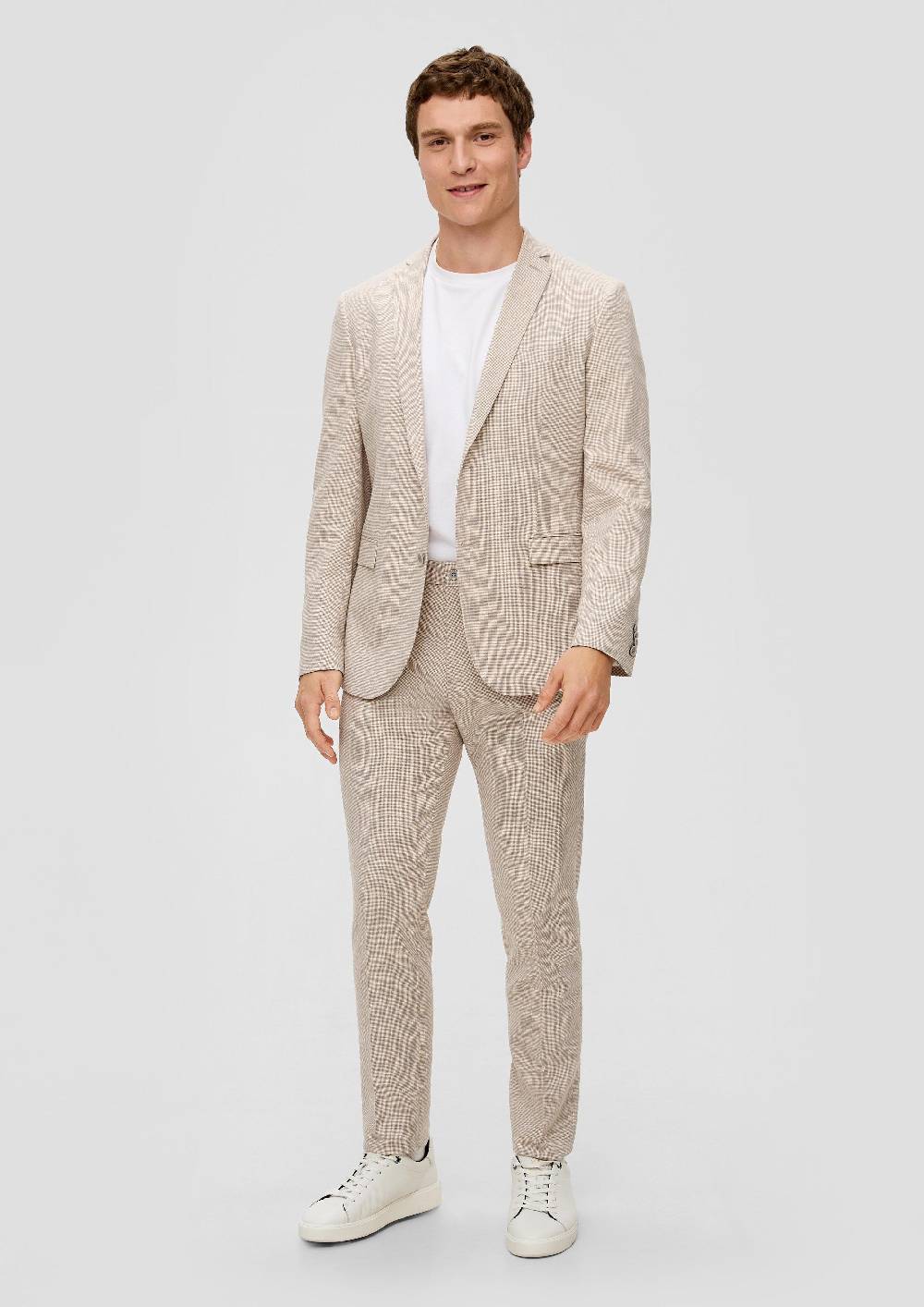 s.Oliver s.O PURE: Anzugsakko aus Leinenmix mit Hahnentritt-Muster Online Shopping