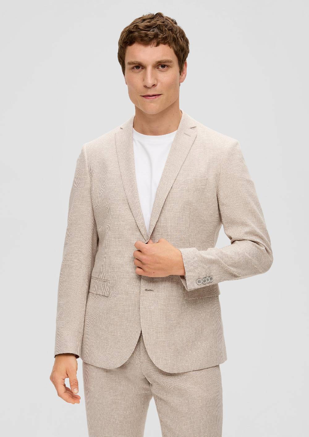 s.Oliver s.O PURE: Anzugsakko aus Leinenmix mit Hahnentritt-Muster Online Shopping
