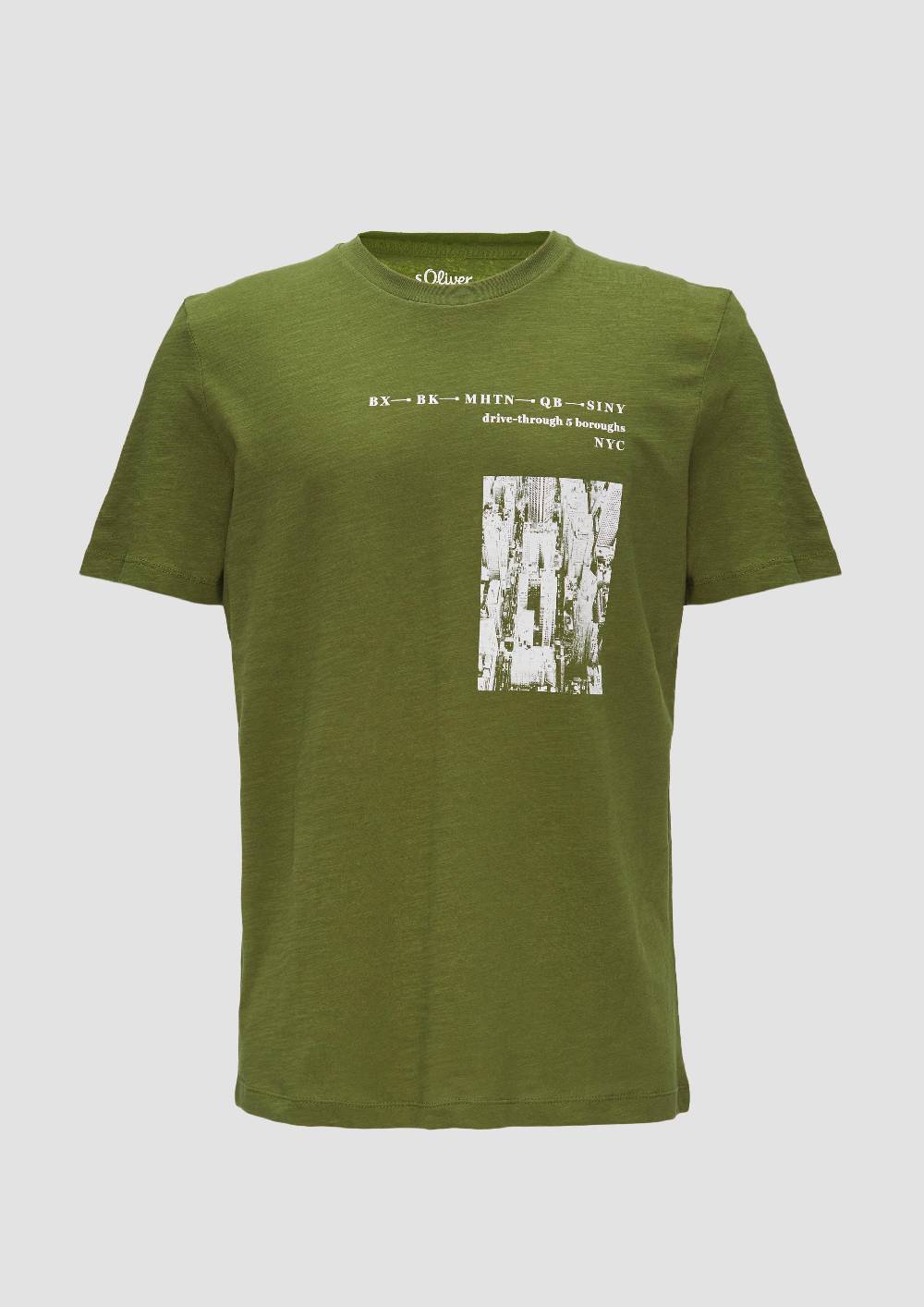 s.Oliver Printshirt aus Baumwolle mit Flammgarnstruktur Vatertagsangebot