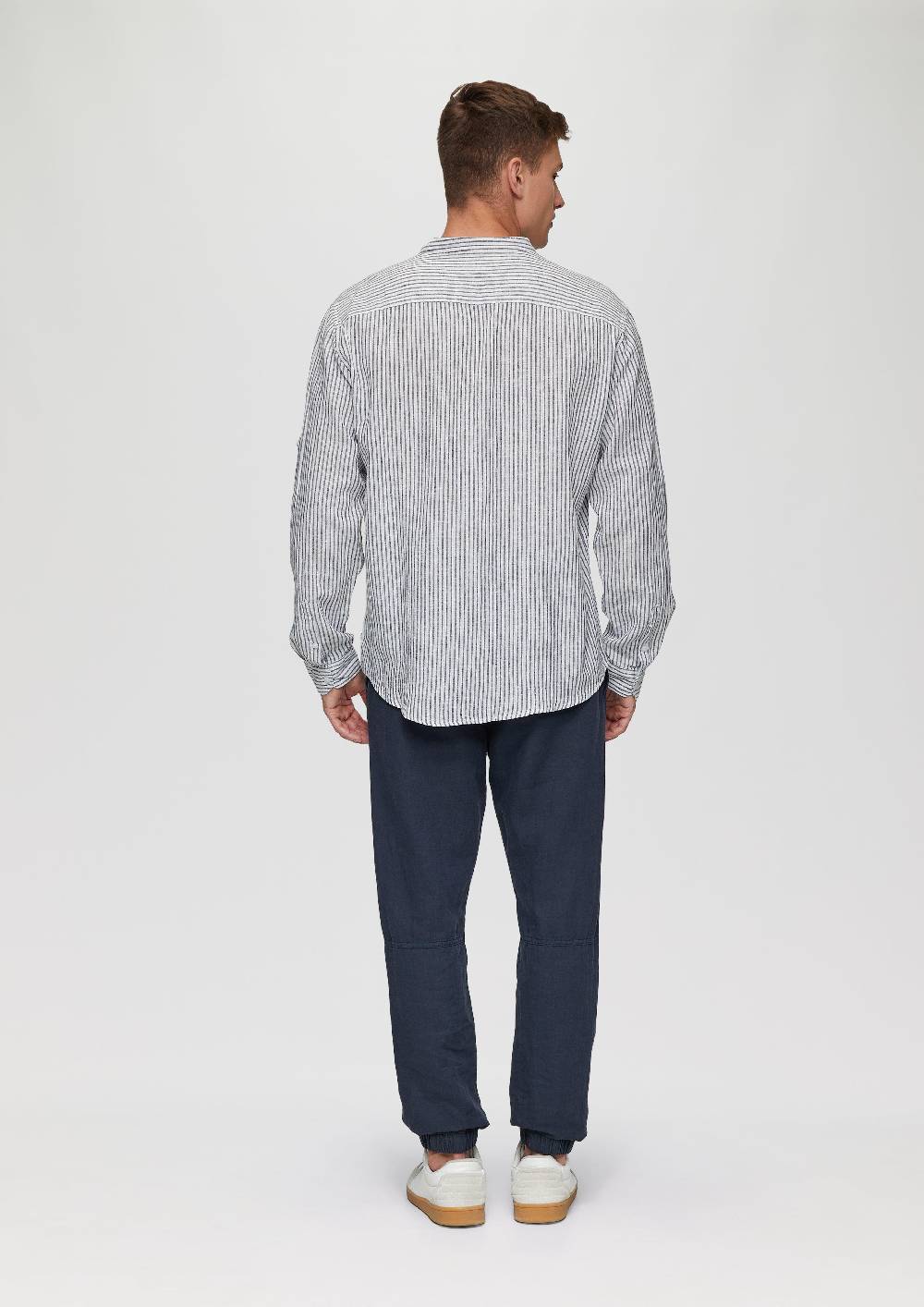s.Oliver Fein gestreiftes Hemd aus Leinenmix Top Angebot