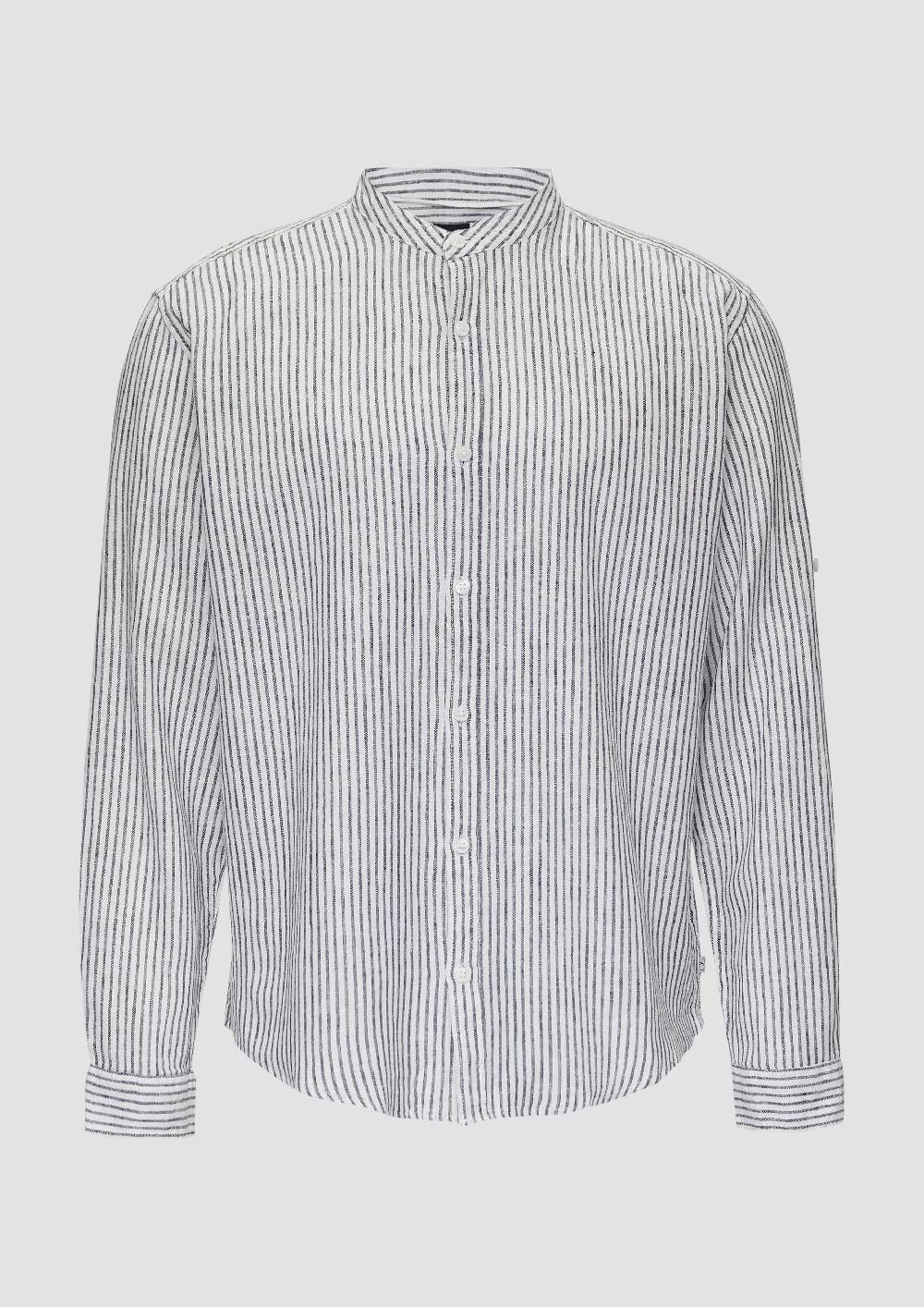 s.Oliver Fein gestreiftes Hemd aus Leinenmix Top Angebot