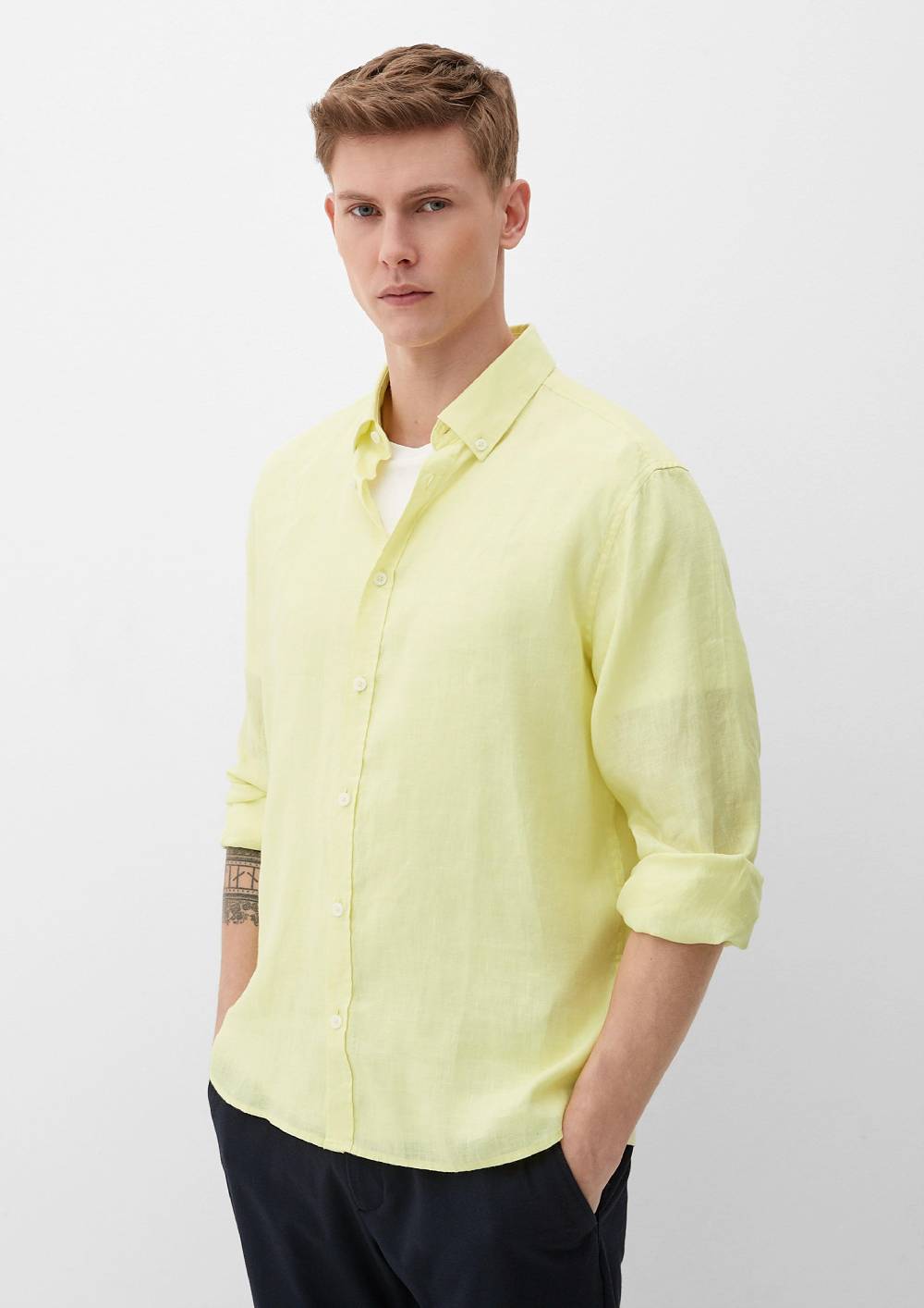 s.Oliver Leinenhemd mit Button-Down-Kragen Kauf eins, bekomm eins gratis