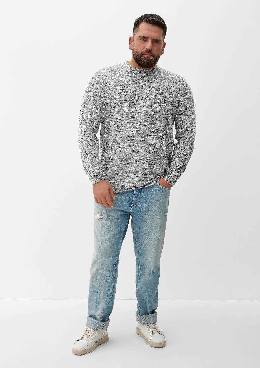 s.Oliver Melierter Feinstrickpullover Sonderangebot der Fabrik