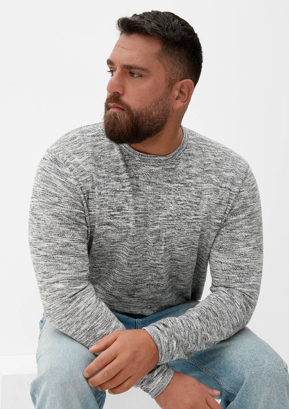 s.Oliver Melierter Feinstrickpullover Sonderangebot der Fabrik