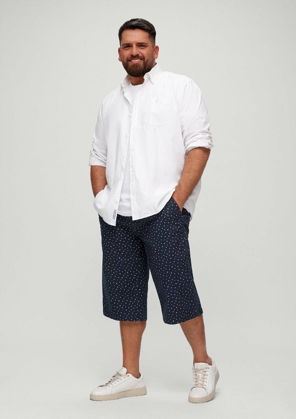 s.Oliver Slim: Bermuda mit Allover-Print Blitzverkäufe
